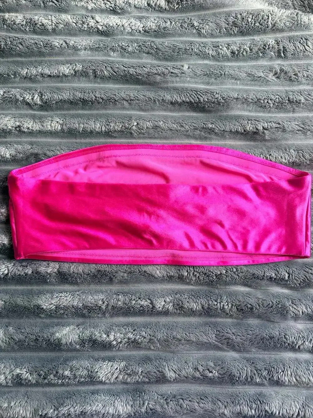 SKIMS Swim Bandeau Top Size 3x Hot Pink Shine Spandex Y2K Coastal Cowgirl